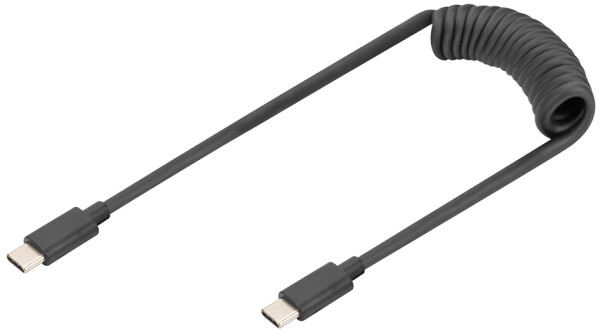 DIGITUS USB 2.0 Spiralkabel, USB-C - USB-C Stecker, 1,0 m