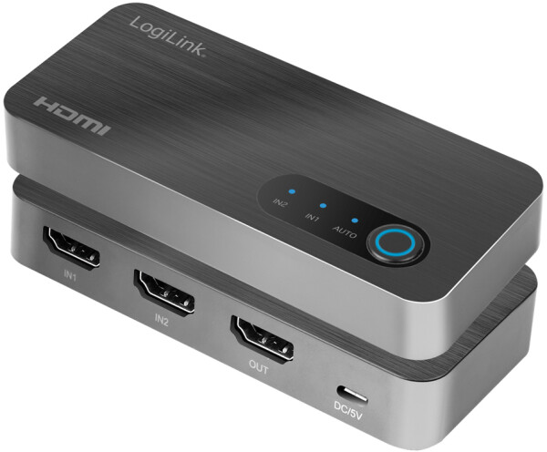 LogiLink 8K 60 Hz HDMI-Switch, 2 x 1-fach, schwarz