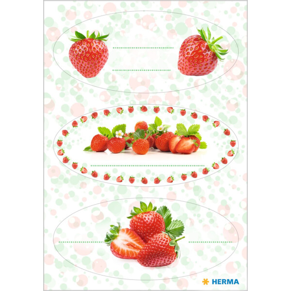 HERMA Haushalts-Etiketten HOME "Erdbeere", 76 x 35 mm