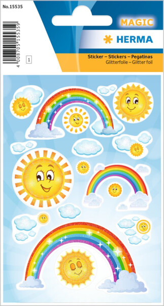 HERMA Sticker MAGIC "Rainbow", aus Folie, beglimmert