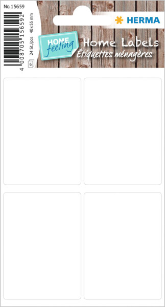 HERMA Haushalts-Etiketten HOME, 40 x 55 mm, weiß