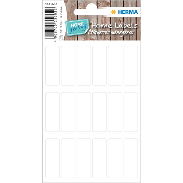 HERMA Haushalts-Etiketten HOME, 12 x 34 mm, weiß
