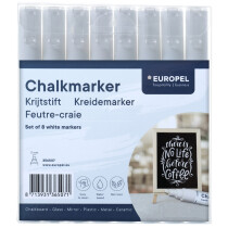 EUROPEL Kreidemarker 3 mm, 8er Etui, weiß