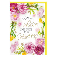 SUSY CARD Geburtstagskarte "Gerberakranz"