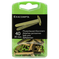 EXACOMPTA Rundkopf-Musterbeutelklammern, aus Messing, 30 mm
