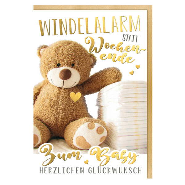 SUSY CARD Geburtskarte "Windelalarm"