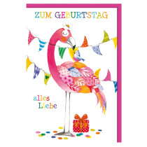 SUSY CARD Geburtstagskarte "Flamingo"