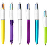 BIC Druckkugelschreiber 4 Colours Kollektion, 6er...