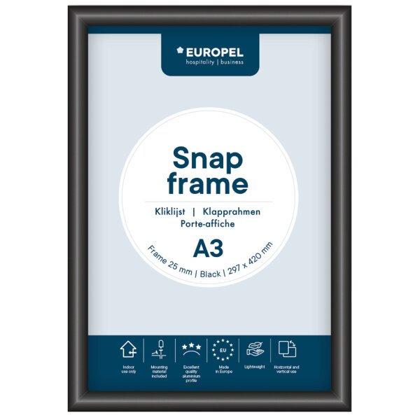 EUROPEL Plakatrahmen Premium, DIN A3, 25 mm, schwarz