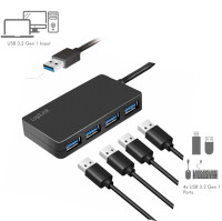 LogiLink USB 3.2 Gen1 Hub, 4-Port, schwarz