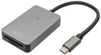 DIGITUS USB-C High Speed Kartenlesegerät, 2 Port, dunkelgrau