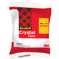 Scotch Klebefilm Crystal, transparent, 19 mm x 25 m