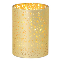 LED-Dekolampe Sternenhimmel, Glas, 9x9x12cm, gold