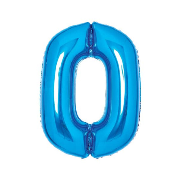 Folienballon Zahl blau 0 63x85cm