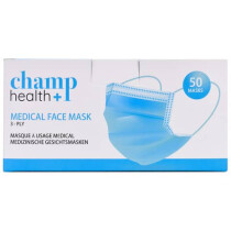 CHAMP Mund- und Nasenschutzmaske IIR BFE 98 % blau weiß