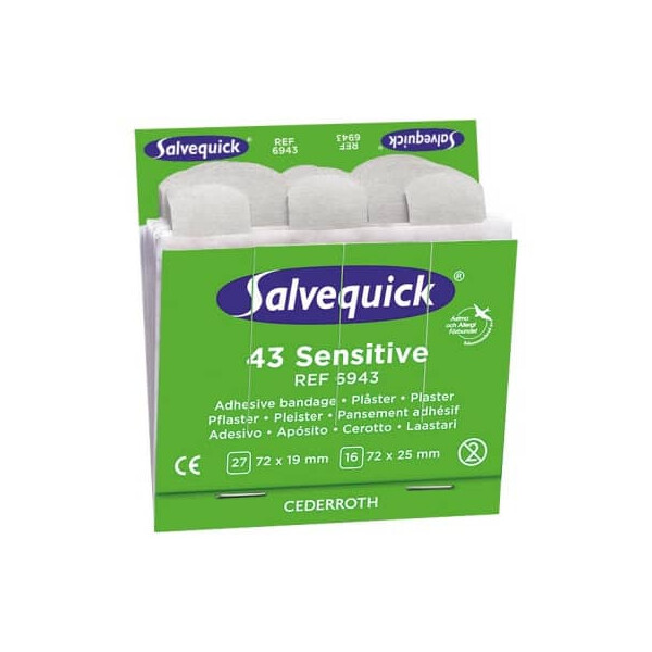 Salvequick Pflaster sensible 6x43ST Allergiker weiß