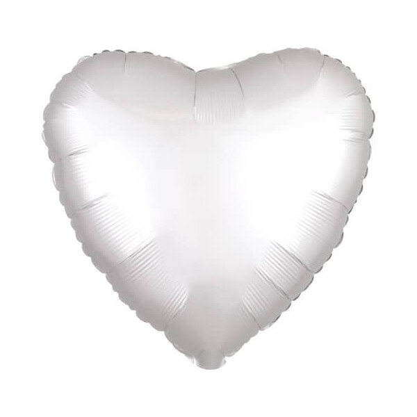 AMSCAN Folienballon Herz weiß 43cm