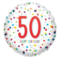 AMSCAN Folienballon Happy Birthday 50 Konfetti