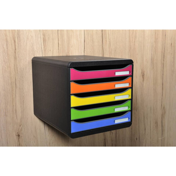 EXACOMPTA Schubladenbox BIG-BOX PLUS 5 offeneLaden, harlekin 309798D