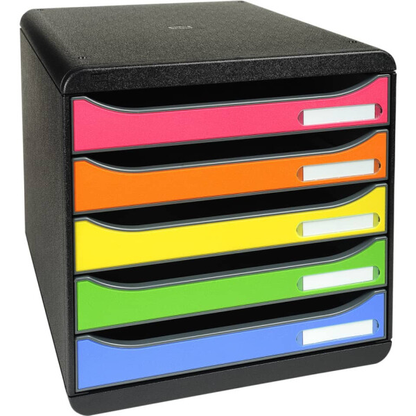 EXACOMPTA Schubladenbox BIG-BOX PLUS 5 offeneLaden, harlekin 309798D