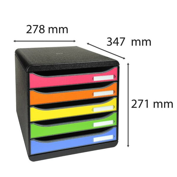 EXACOMPTA Schubladenbox BIG-BOX PLUS 5 offeneLaden, harlekin 309798D