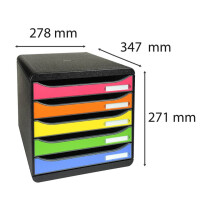 EXACOMPTA Schubladenbox BIG-BOX PLUS 5 offeneLaden, harlekin 309798D