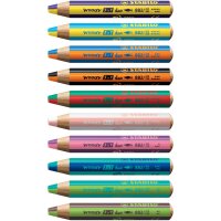 STABILO Multitalent-Stift mit Doppelspitze woody 3 in 1 duo, 15 mm, Kartonetui mit 10 Stiften + 1 Spitzer 882 10-2