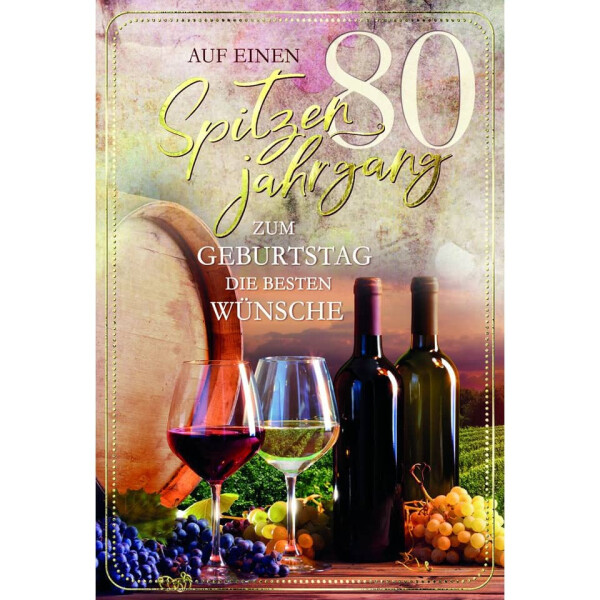 Eulzer Geburtstagskarte Zahl 80, inkl. Umschlag