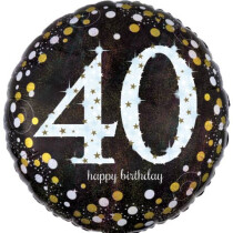 AMSCAN Folienballon Happy Birthday 40 Sparkling 43cm D.