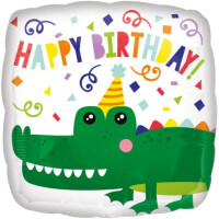 AMSCAN Folienballon Happy Birthday Kroko