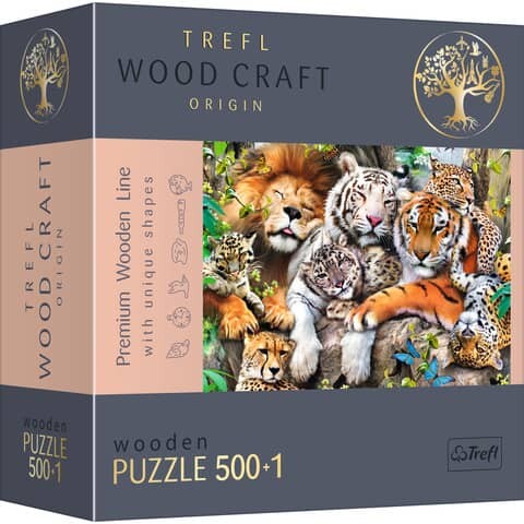 TREFL Holz Puzzle Wildkatzen im Dschungel 500+1 Teile