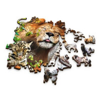 TREFL Holz Puzzle Wildkatzen im Dschungel 500+1 Teile