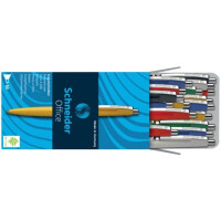 SCHNEIDER Kugelschreiber Office, Druckmechanik, M, blau, Farbe des Schaftes: sortiert