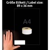 AVERY Zweckform Rollen-Etiketten Adressaufkleber, 36 x 89 mm, 2 Rolle 520 Etiketten, weiß