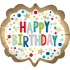 AMSCAN Folienballon Happy Birthday Punkte