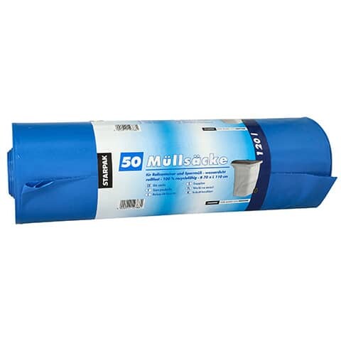 Starpak Müllsack 120 Liter, LDPE 45 my blau 50 Stück