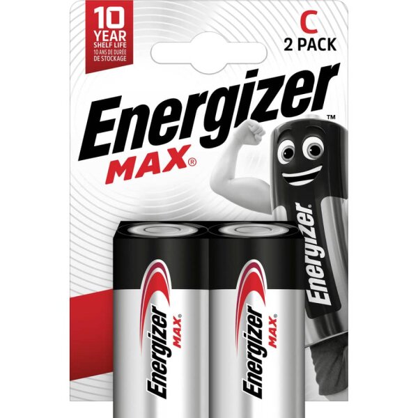 ENERGIZER Batterie Alkali-Mangan Max, LR14 C Baby, 2 St&uuml;ck E302306701
