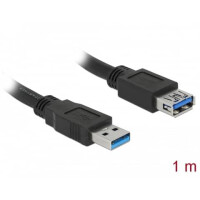 DELOCK Verlängerungskabel USB 3.0 Typ-A Stecker > USB 3.0Typ-A Buchse 1,0 m schwarz