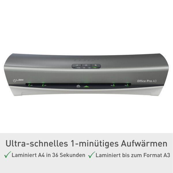 LEITZ Laminator iLAM Office Pro A3, 80-175my, silber 7518-00-84