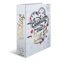 HERMA Ordner-Kochrezeptbuch Cooking with love, A4, 70mm