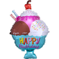 AMSCAN Folienballon Happy Birthday Eisbecher