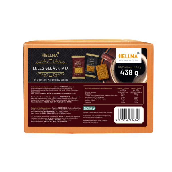 HELLMA Konferenzgeb&auml;ck Mix Karamell Vanille 125 x 3,5 g 70104971