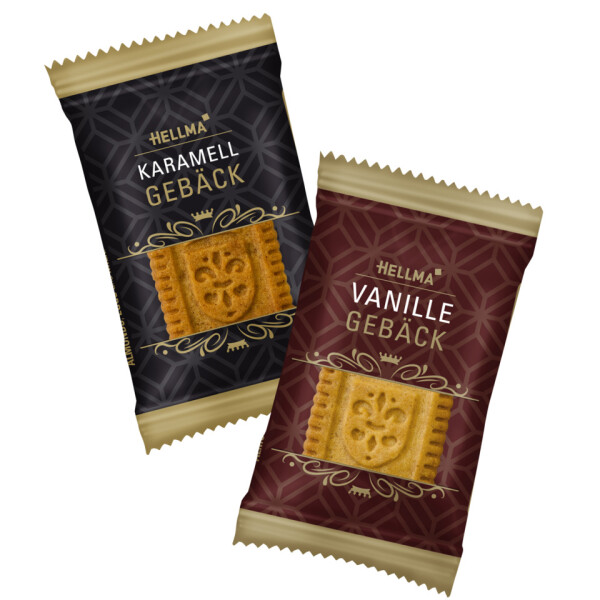 HELLMA Konferenzgeb&auml;ck Mix Karamell Vanille 125 x 3,5 g 70104971