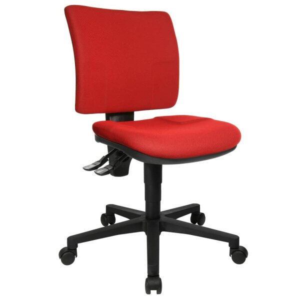 TOPSTAR B&uuml;rodrehstuhl U50 ohne Armlehnen, rot, Sicherheitsdoppelrollen f&uuml;r alle B&ouml;den