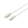 equip USB 2.0 Cable Type A Male to Type B Male 1.8m transparent silver