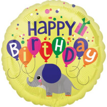 AMSCAN Folienballon Happy Birthday Elefant