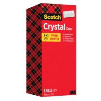 Scotch Klebeband Crystal Promotion, Polyolefin Blend, 33 m x 19 mm, 8 Rollen