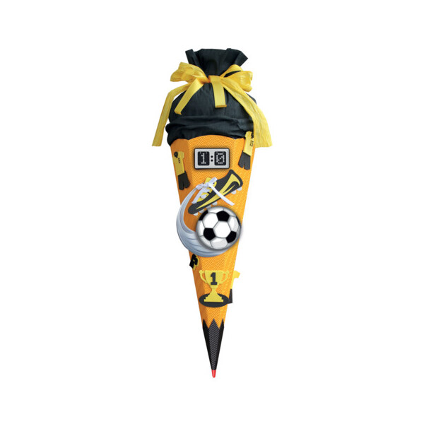 ROTH Schult&uuml;te, Bastelset Soccer, 3D, 68cm, Kreppverschluss, gelb
