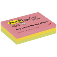 Post-it Haftnotiz Super Sticky Meeting Notes, 203x152 mm, Neonfarben, 3x75 Blatt