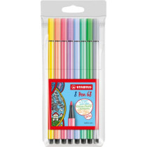 STABILO Fasermaler Pen 68 Etui "Pastell", mit 8 Stiften